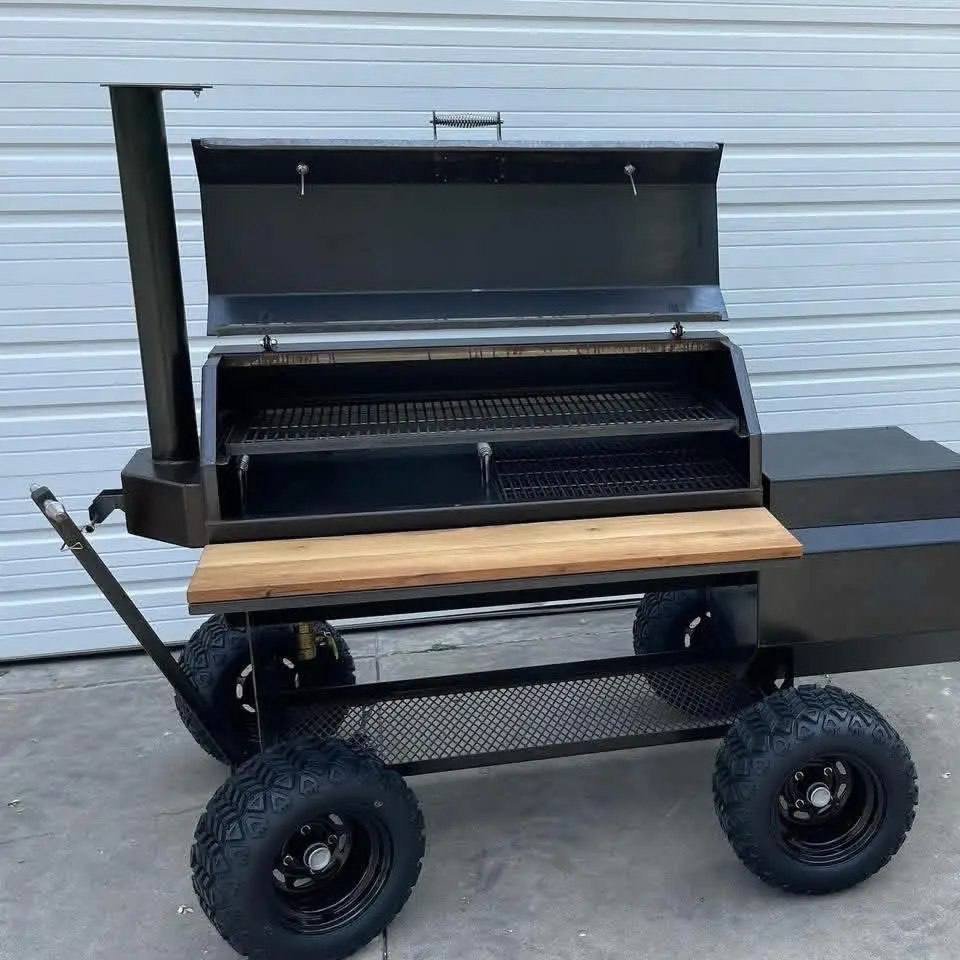 130 Gallon Offset Smoker on Cart - Image 3