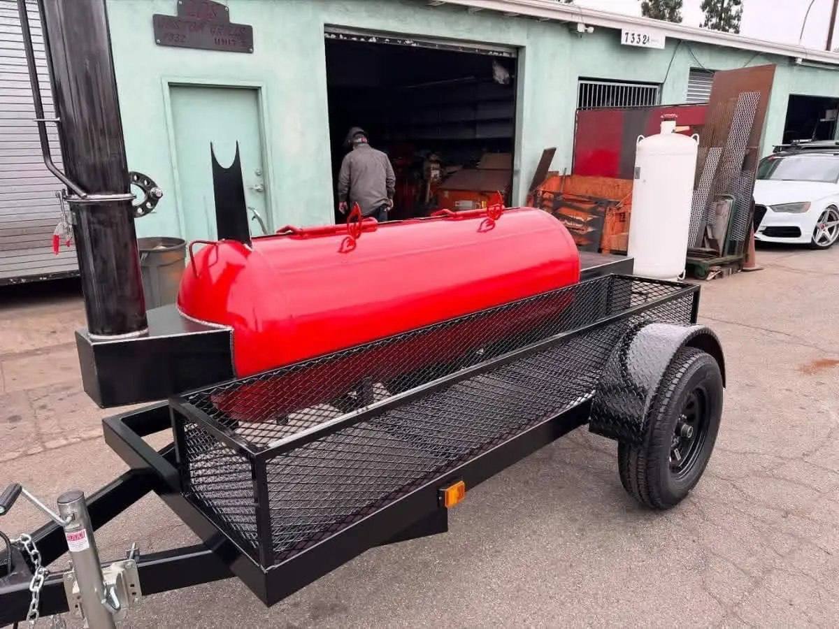 200 Gallon Offset Smoker Trailer With Insulated Firebox