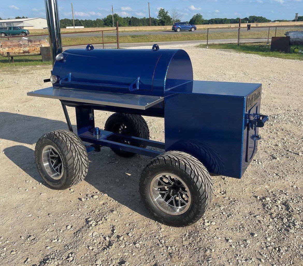 24x48 Blue Painted Heavy-Duty Steel Charcoal Smoker - Image 3