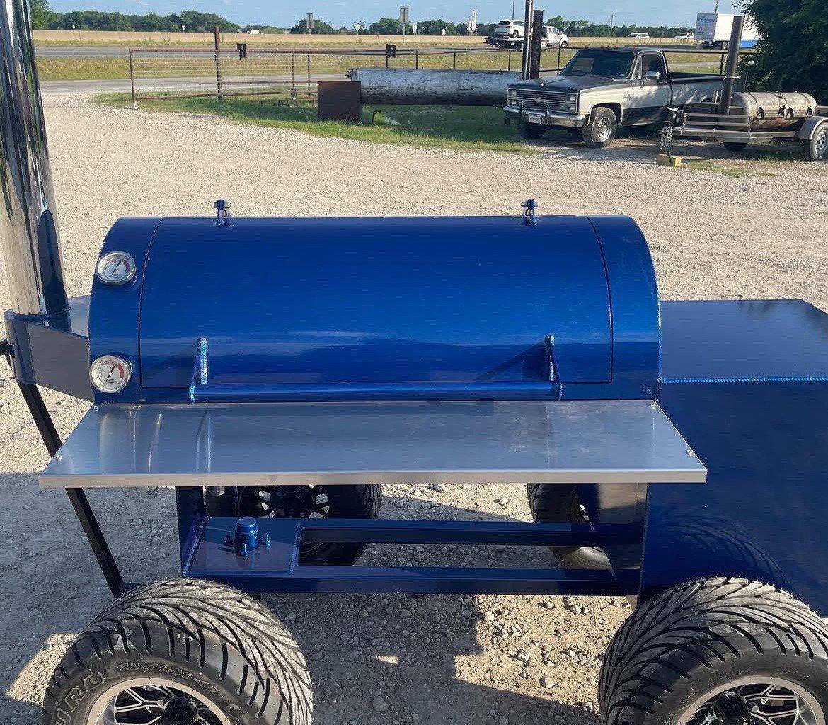 24x48 Blue Painted Heavy-Duty Steel Charcoal Smoker - Image 4