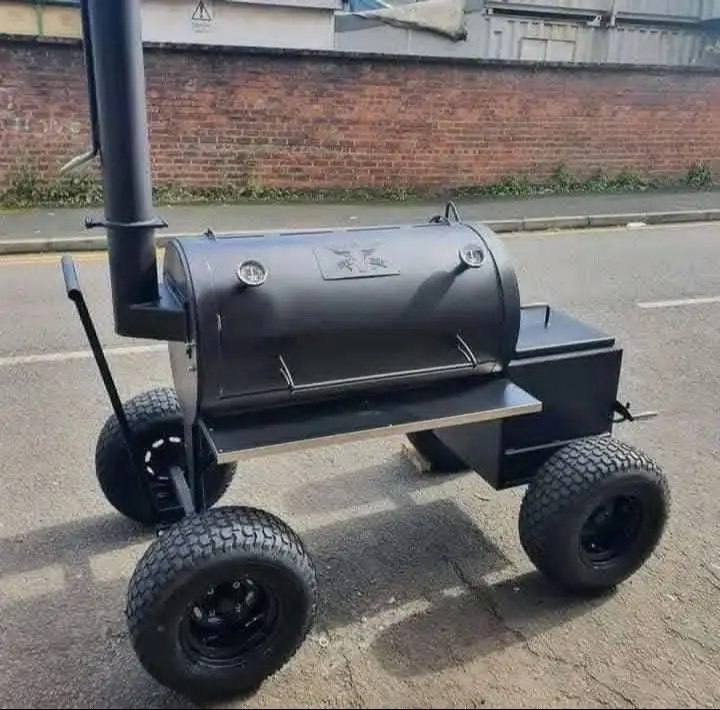 60 Gallon Offset Smoker With Rugged Off-Road Tires