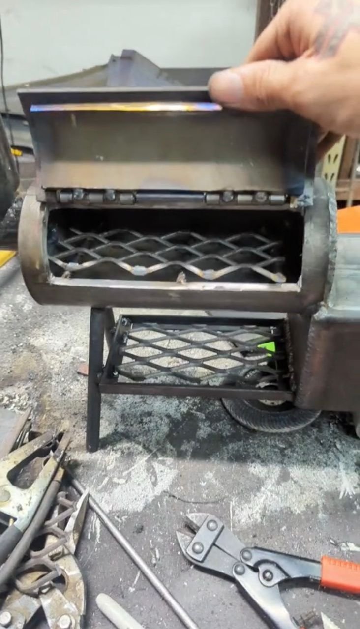 Handcrafted Mini Offset Smoker Grill Portable Backyard BBQ Smoker - Image 3