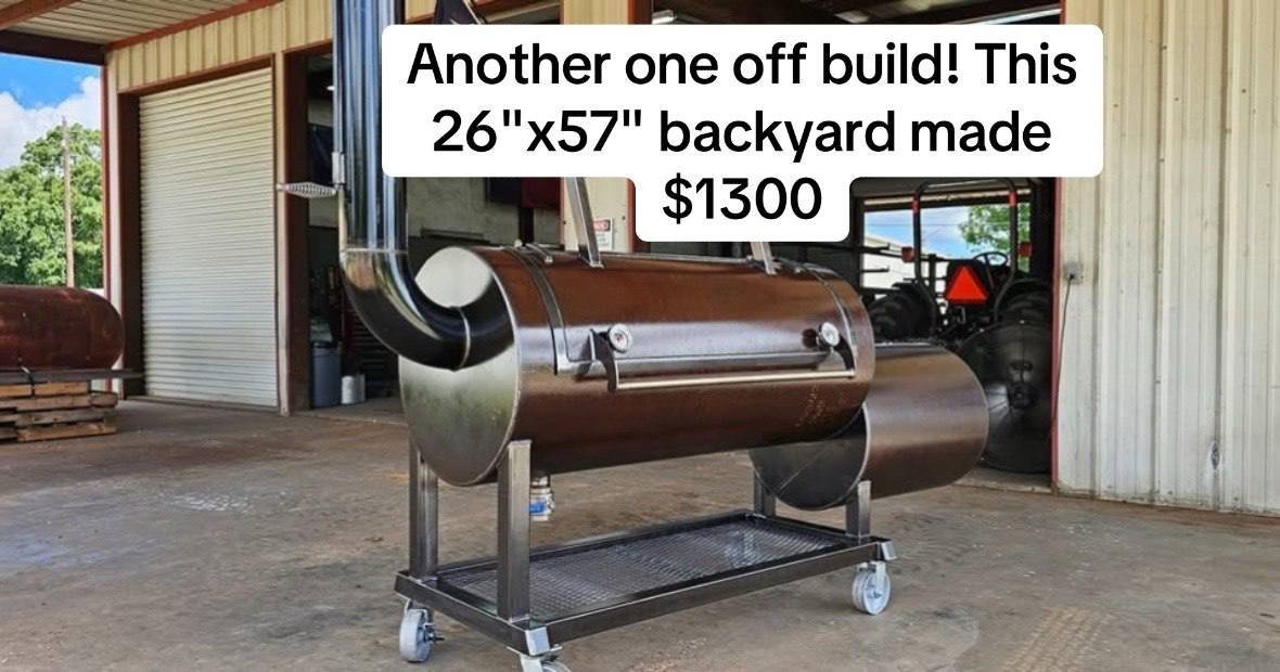 Brown Barrel Smoker on Casters for Professional Outdoor Cooking