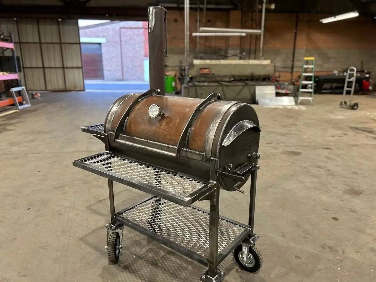Compact Offset Smoker Heavy-Duty Backyard Charcoal Grill