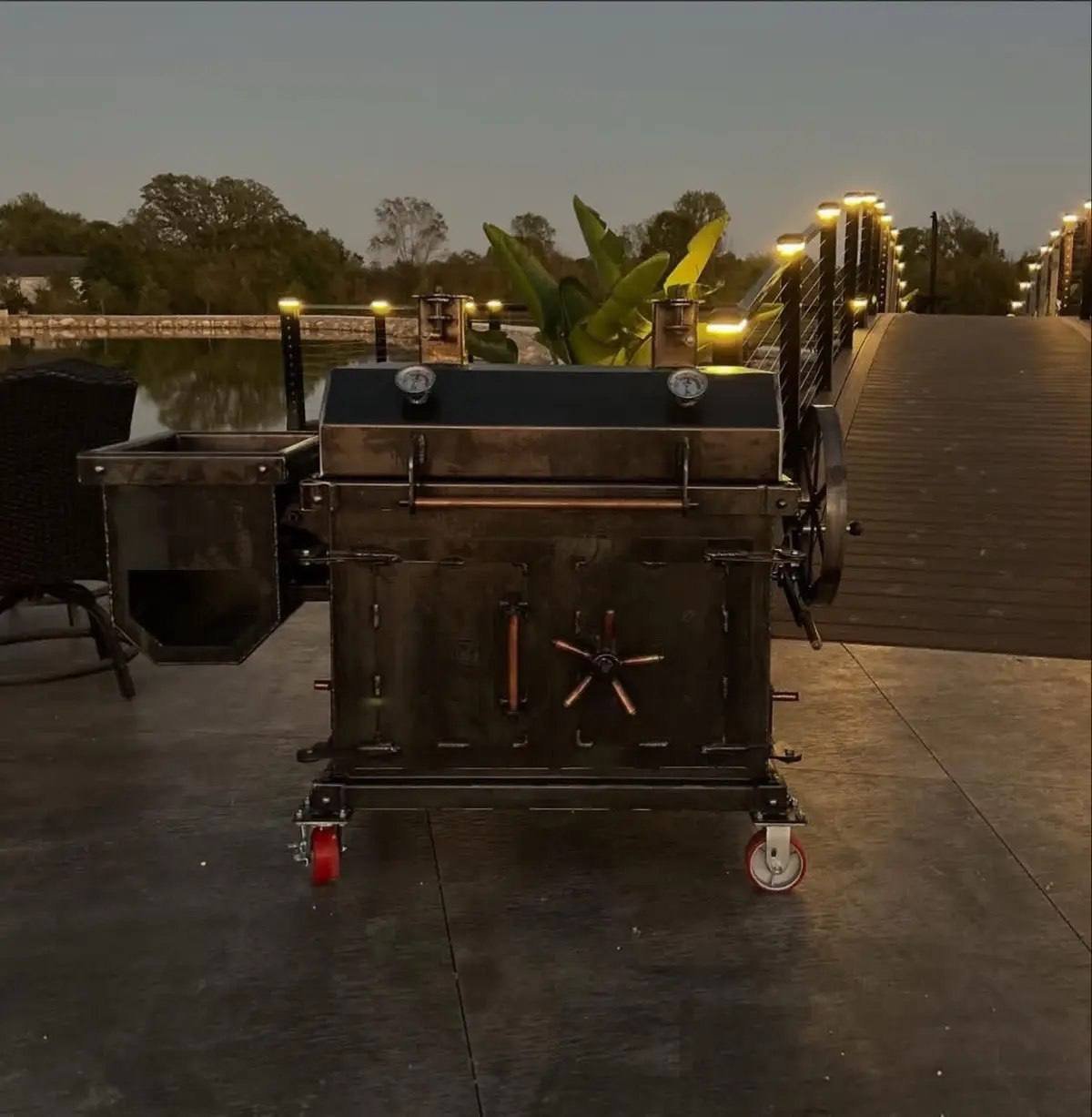 Custom Cabinet Smoker and Grill with Adjustable Grate