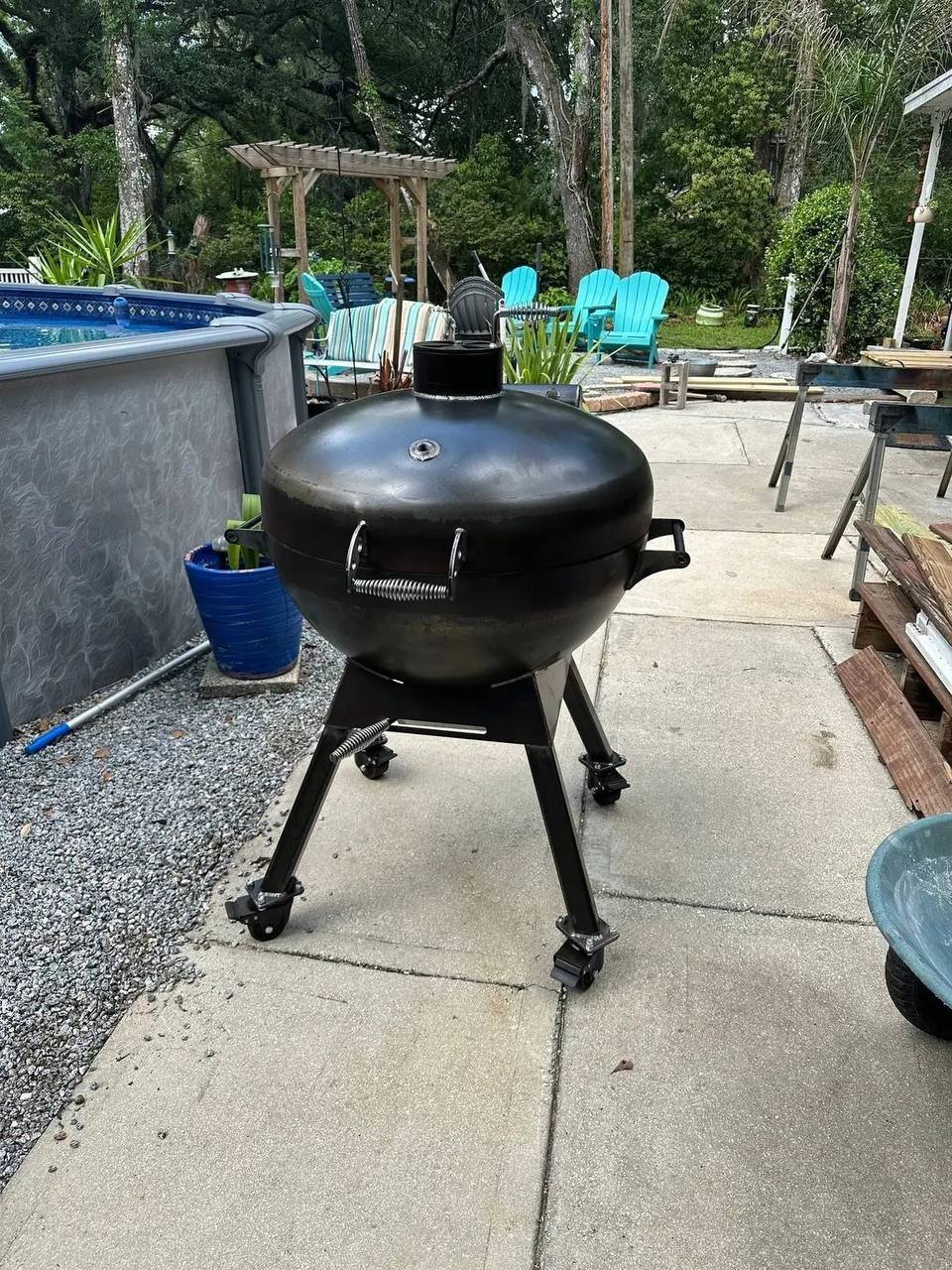 Domed Bowl Grill on Casters