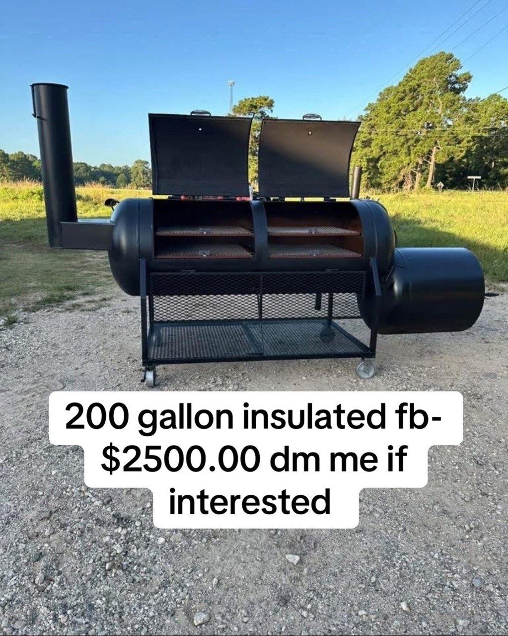 Large Dual-Door Offset Smoker on Casters - Image 2