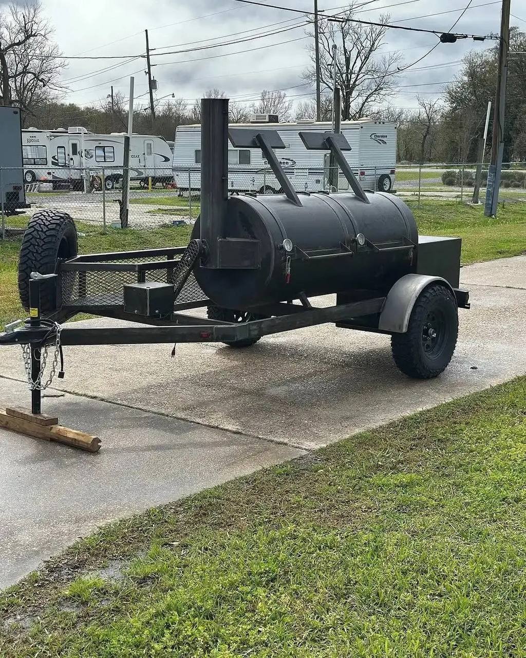 Large Offset Smoker Trailer for Professional Outdoor Cooking