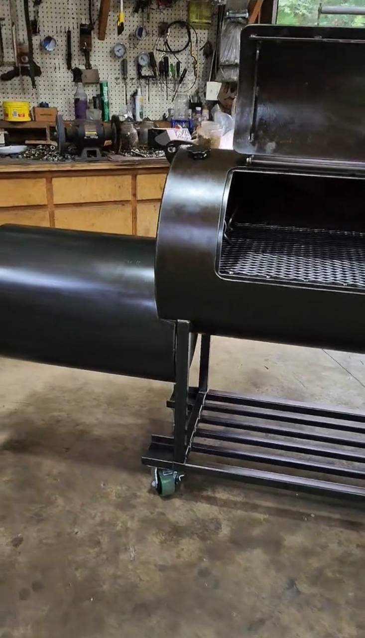 Offset Smoker on Casters with Heavy Duty Steel Construction - Image 2