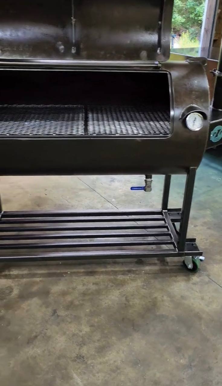 Offset Smoker on Casters with Heavy Duty Steel Construction - Image 3