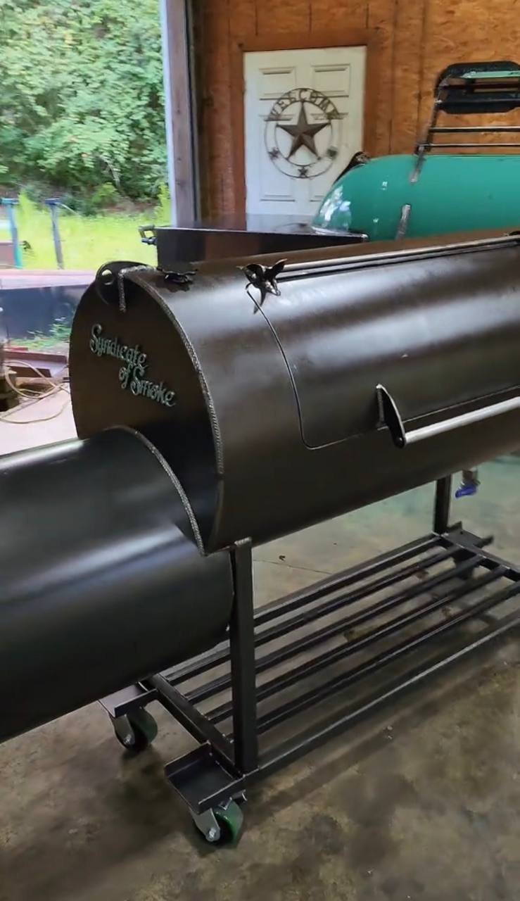 Offset Smoker on Casters with Heavy Duty Steel Construction - Image 6