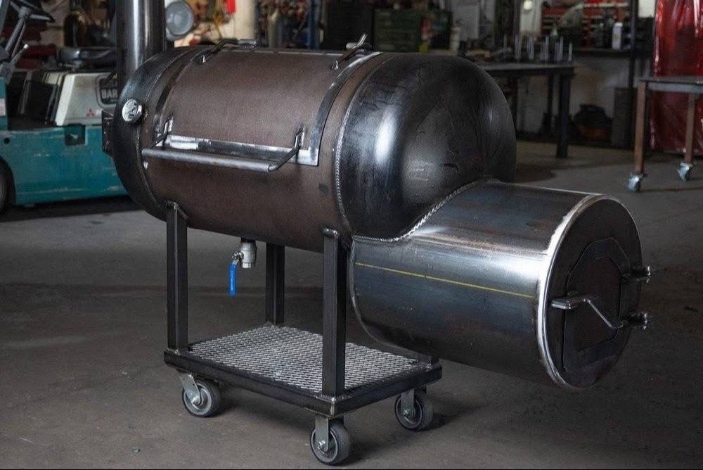 Custom Raw Steel Barrel Smoker - Image 2
