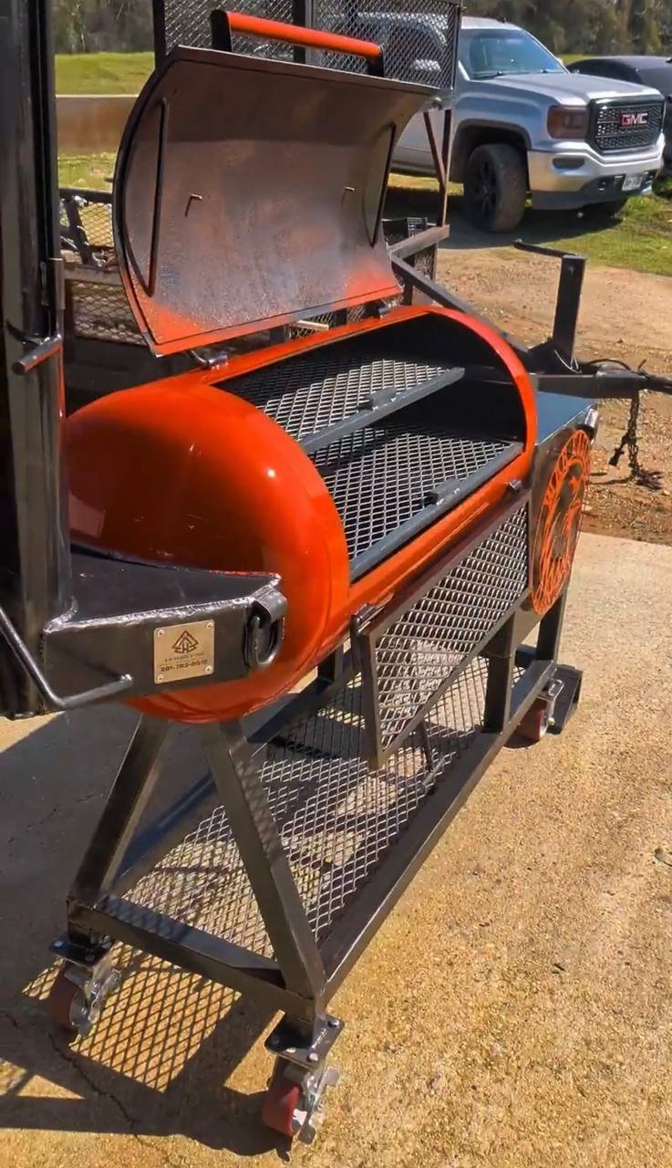 War Eagle Orange Offset Smoker | Heavy-Duty Steel Charcoal Grill - Image 2